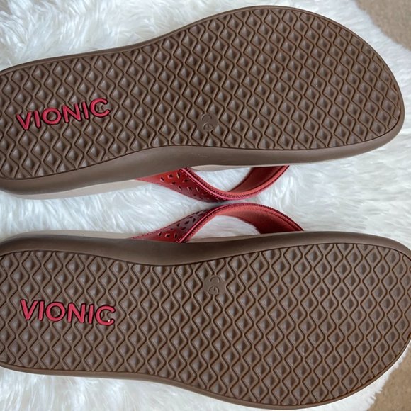 Vionic Leather Thong Sandals - Tide Anniversary - Picture 5 of 8